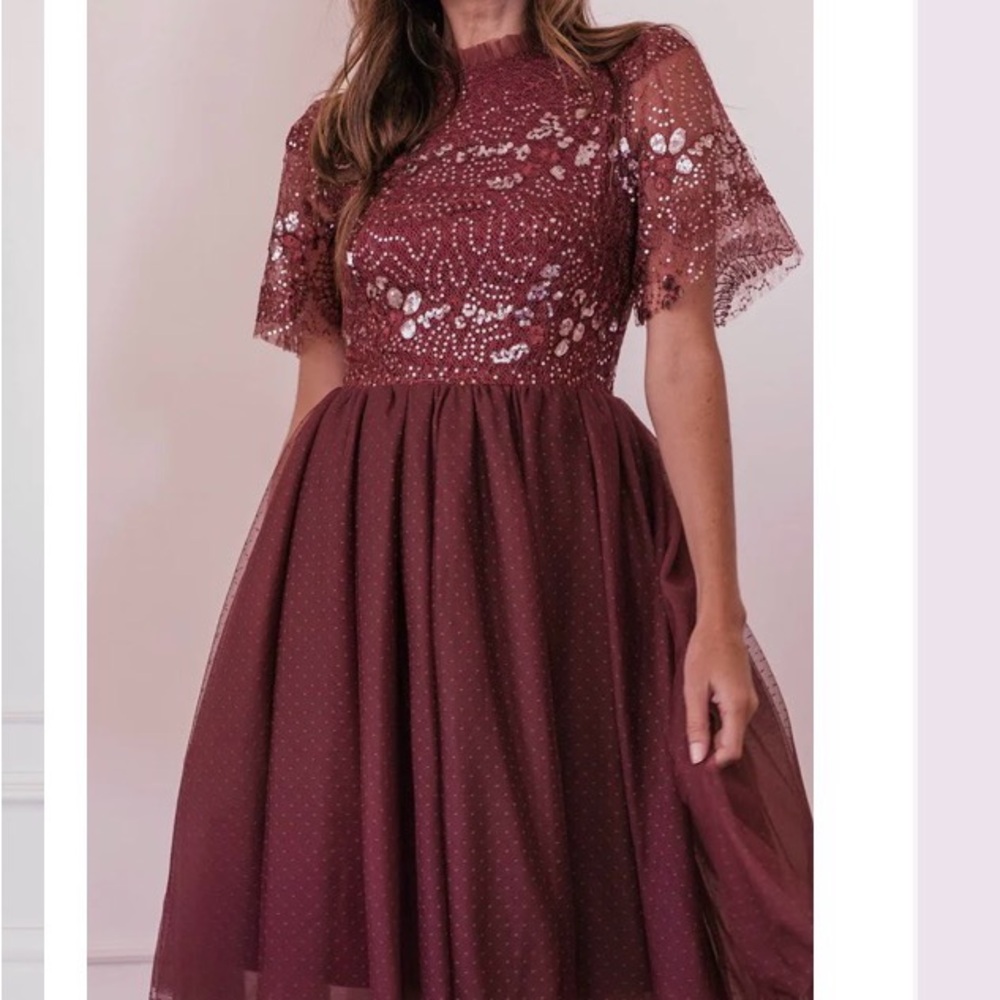 JessaKae Burgundy Sequin Formal Dress